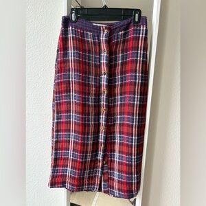 Urban outfitters midi plaid skirt size small.